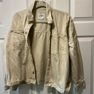 Zara lightweight denim tan jacket